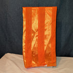 Vintage Orange Striped Scarf Sheer Satin Oblong Rectangular Wrap Retro