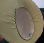 Carissimo Green Striped Wide Brim Church Derby Hat Bow Ribbon Vintage