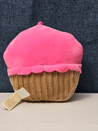Dan Dee Cupcake Plush Keychain | Pink Happy Face Bag Clip | Kawaii Food Stuffed