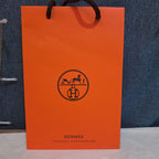 Hermes Small Orange Shopping Bag Authentic Paper Gift Tote Luxury Decor