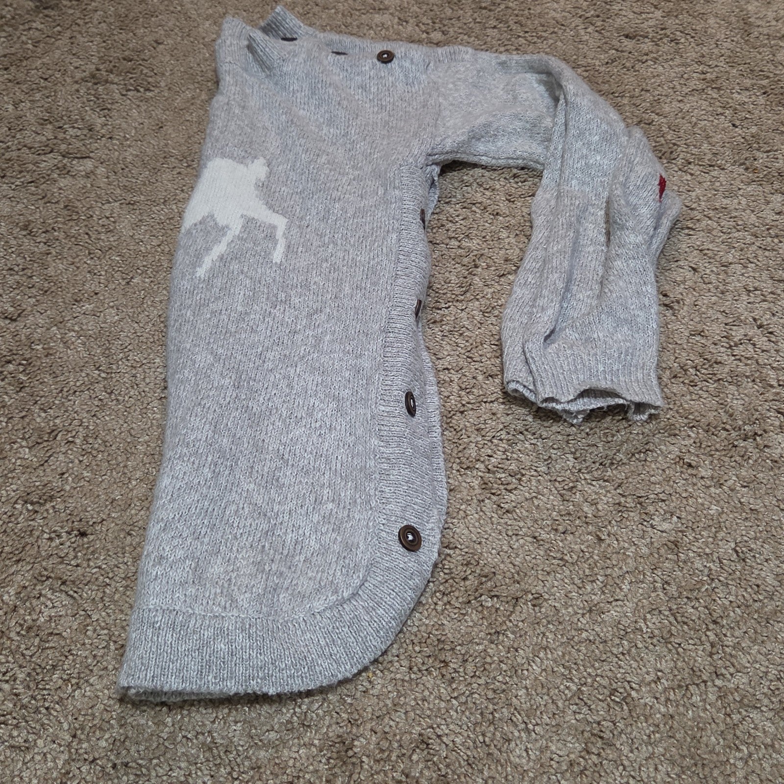 Hatley Girls Reindeer Knit Dress Size 10 Holiday Winter Sparkly Grey