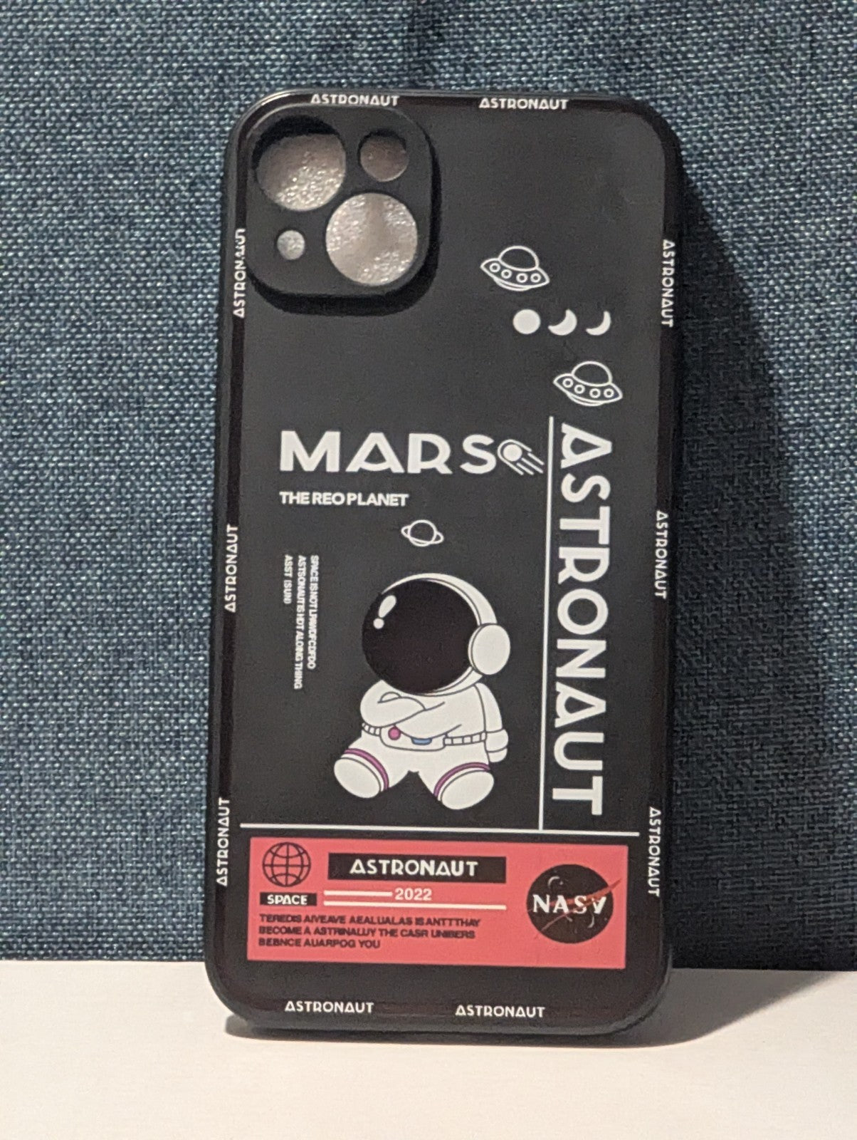 Astronaut Space Phone Case iPhone 14 Pro Max Slim Black TPU NASA Style Cover New