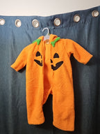 Hyde & Eek Baby Pumpkin Costume 12 Months Plush Zip Up Jack O Lantern Hooded