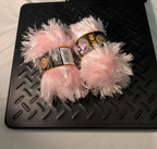 Lion Brand Fun Fur Yarn Soft Pink #101 Lot of 2 Skeins 128yds Eyelash Fluffy NEW