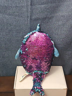 Shimmeez Arlo Narwhal Plush 11" | Reversible Sequin Blue to Purple | Sensory