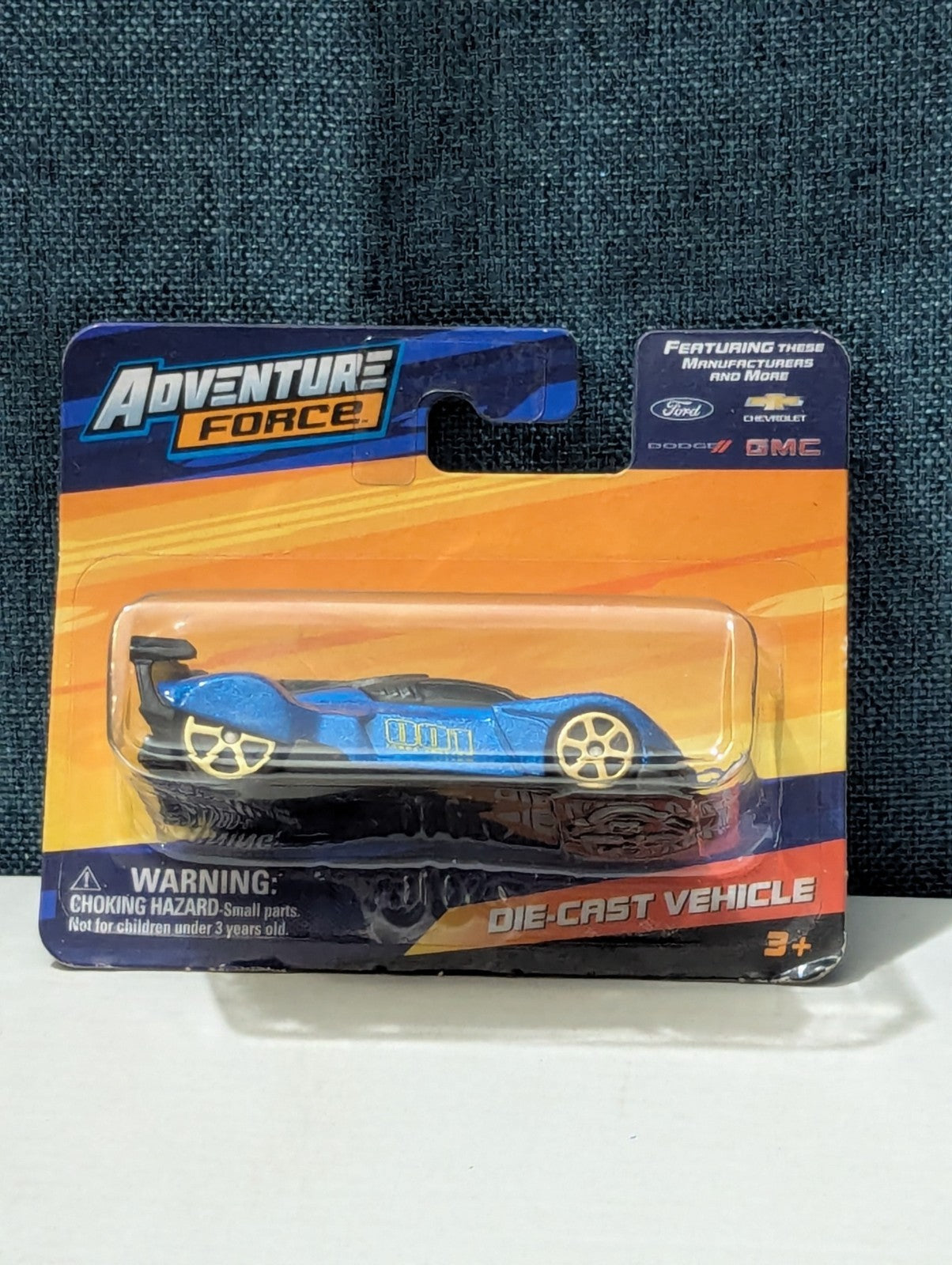 Adventure Force Blue Race Car | Maisto Fresh Metal Diecast | GT Racer Gold Wheel
