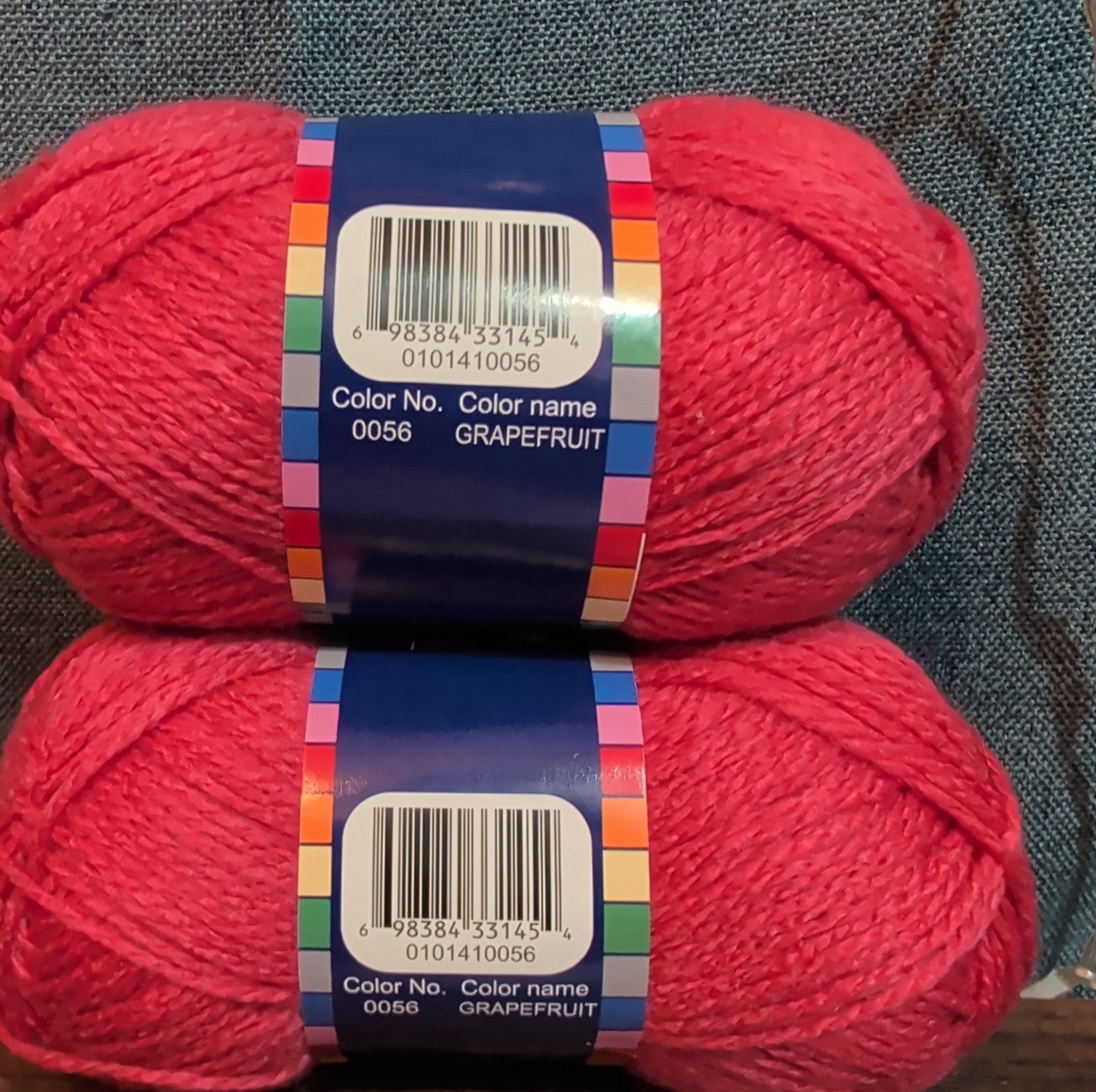 Herrschners Afghan Yarn Lot 2 Skeins 2 Ply  Grapefruit Acrylic 220 Yards Each