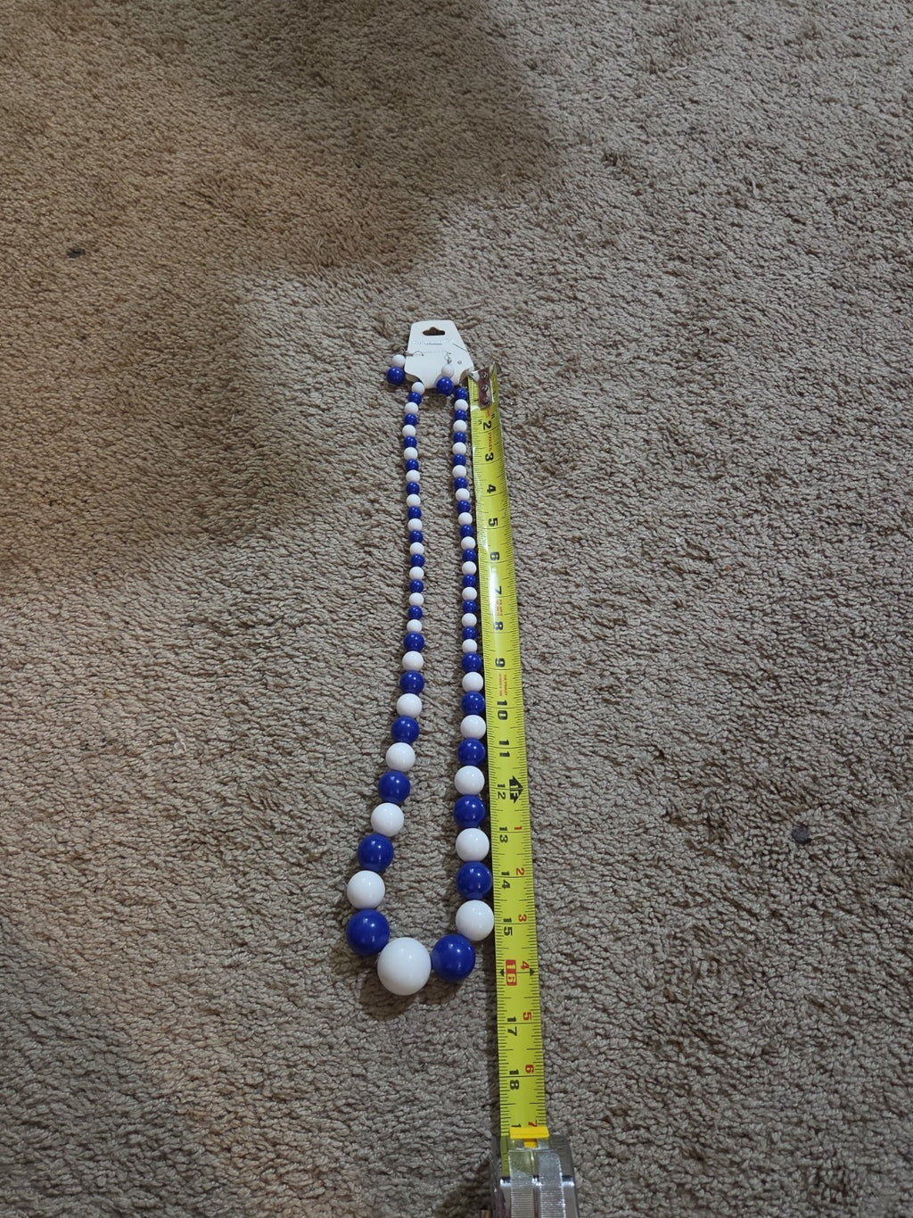 Chunky Bubblegum Bead Necklace Earring Set Blue White Retro