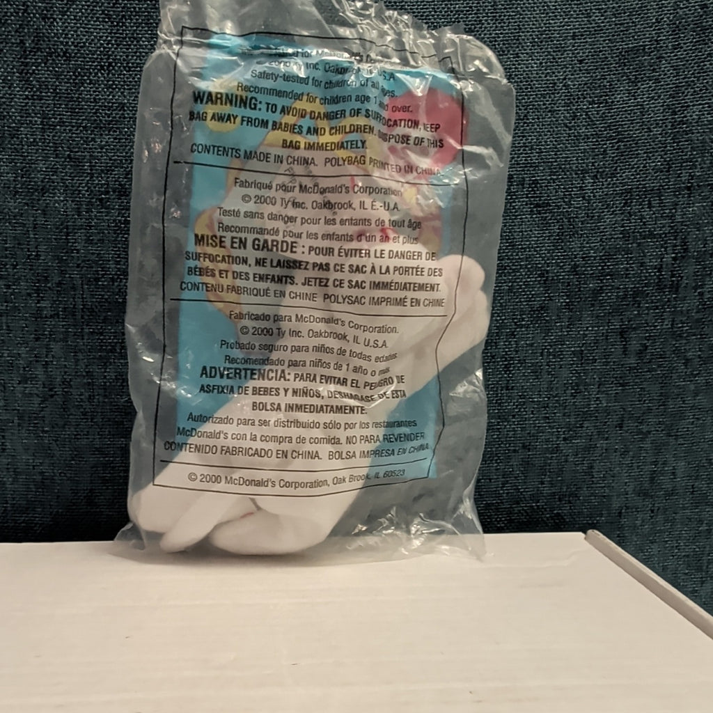 Ty Teenie Beanie Babies Flip the Cat #3 McDonald’s 2000 Sealed New White Cat Toy