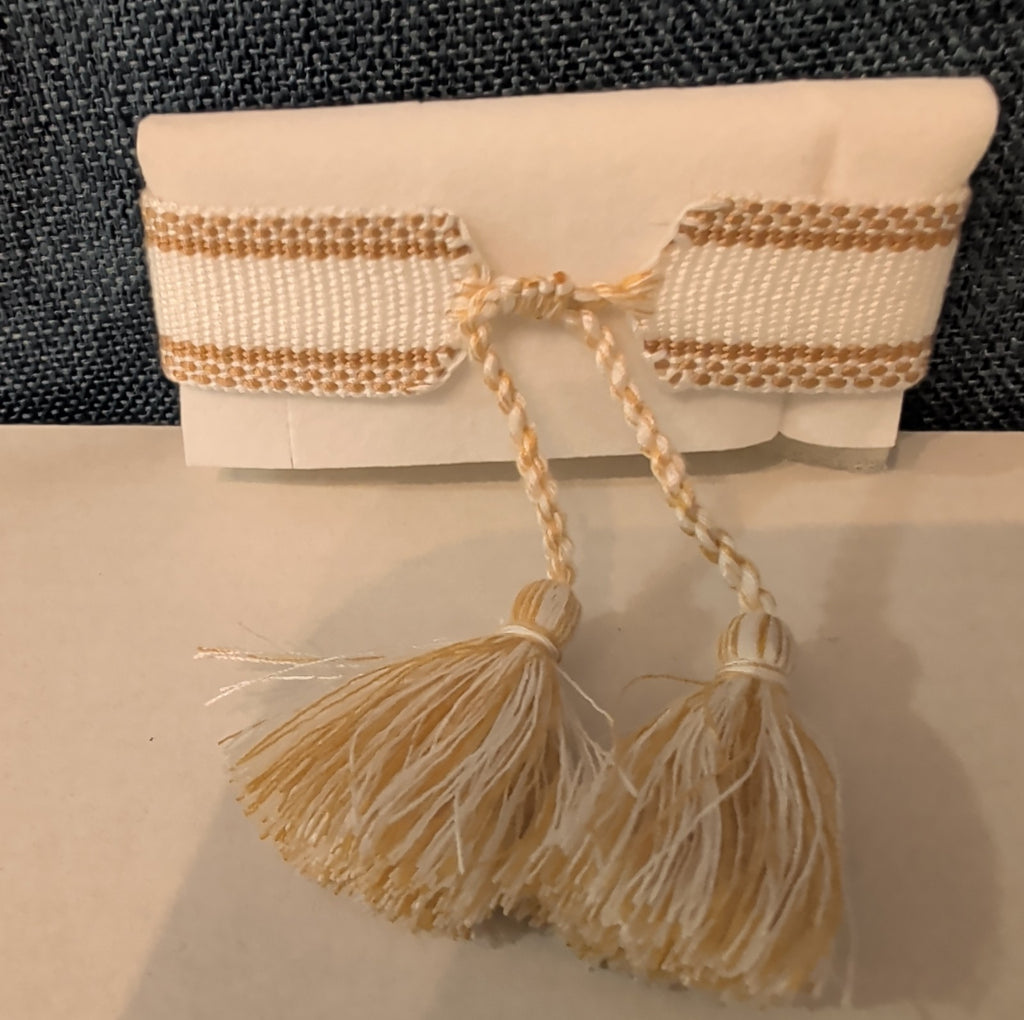 Coresky J'Adore Embroidered Woven Tassel Bracelet Gold Boho NIB