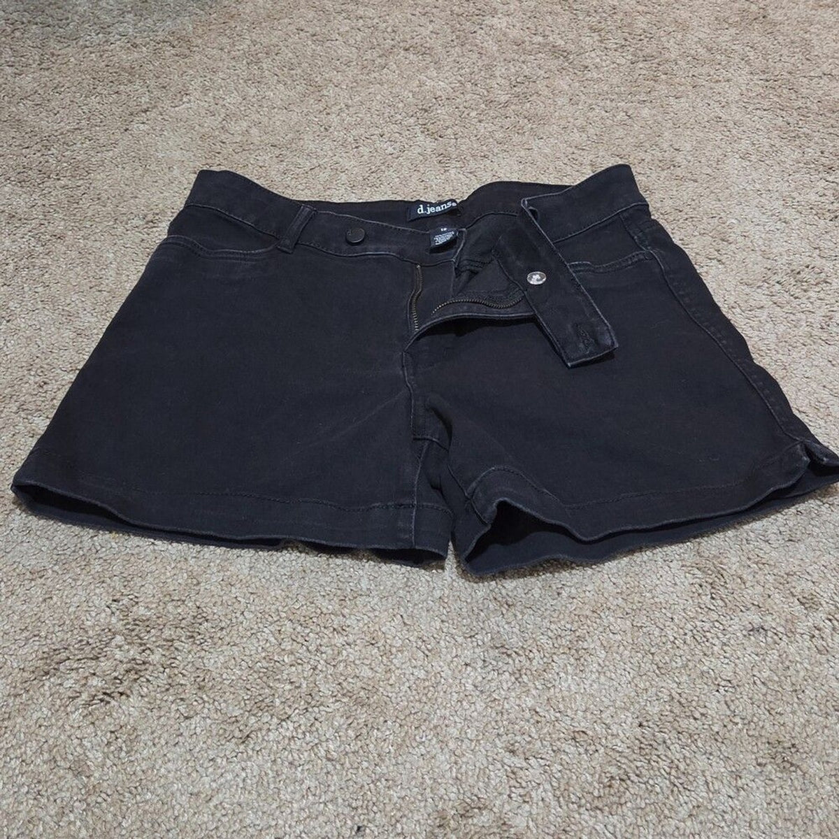 d.jeans High Waist Shorts Black Repreve Stretch Denim Modern Preowned Size 12
