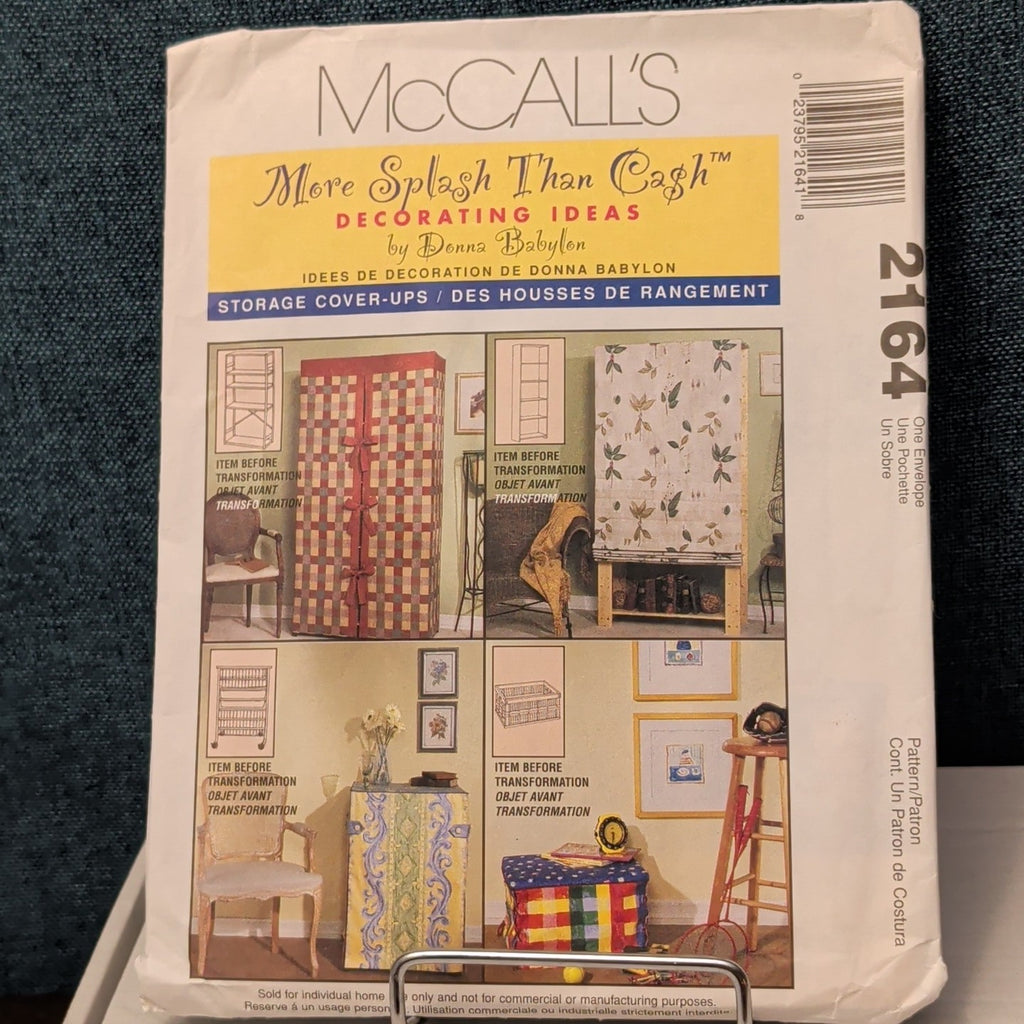 McCall’s 2164 Pattern STORAGE COVER-UPS | Bookcase Shelf Crate UNCUT Donna Babyl