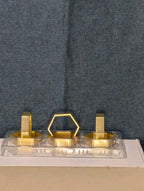 Set of 6 Modern Gold Hexagon Napkin Rings | Metal Geometric Table Decor | NEW