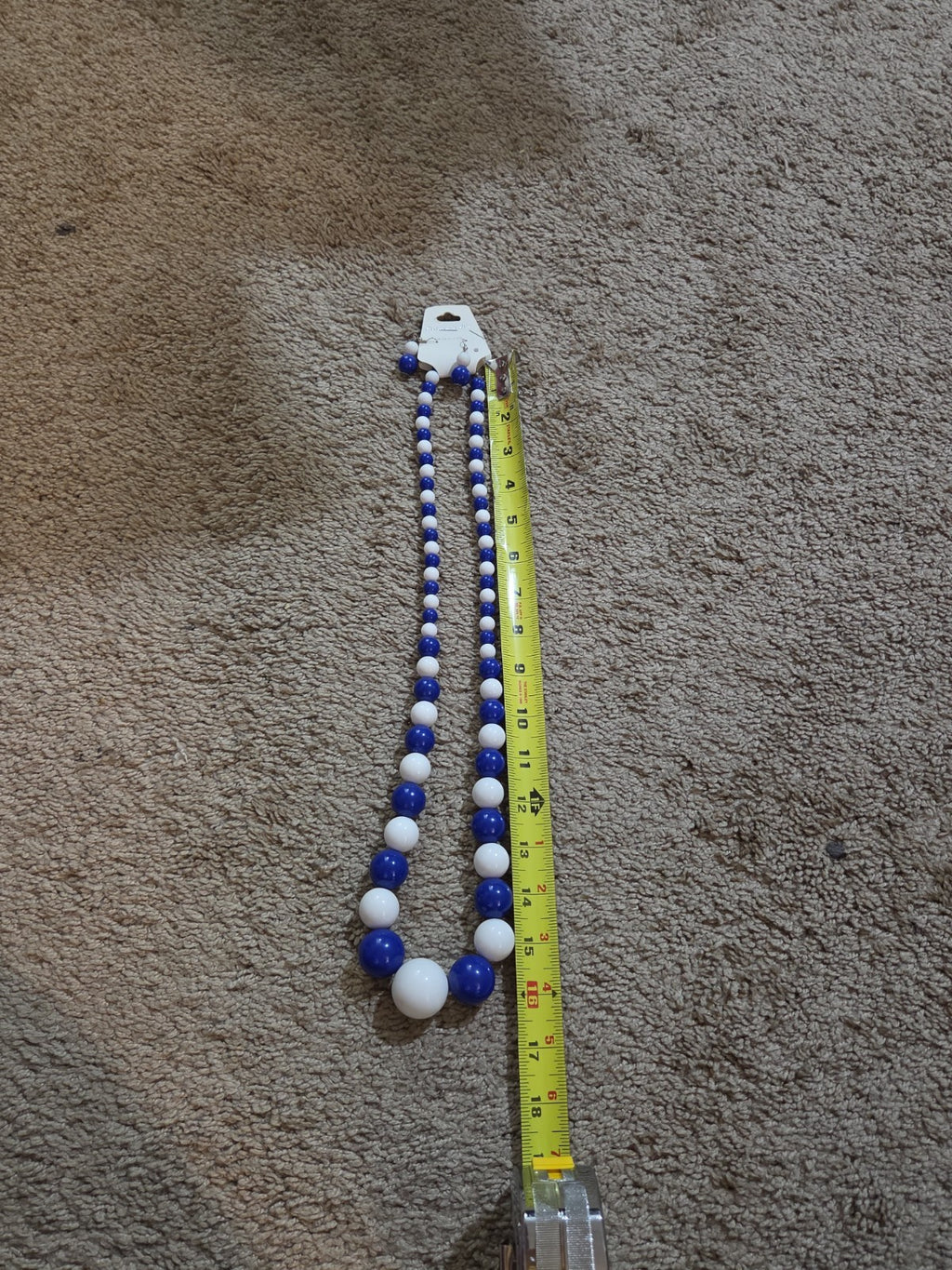 Chunky Bubblegum Bead Necklace Earring Set Blue White Retro