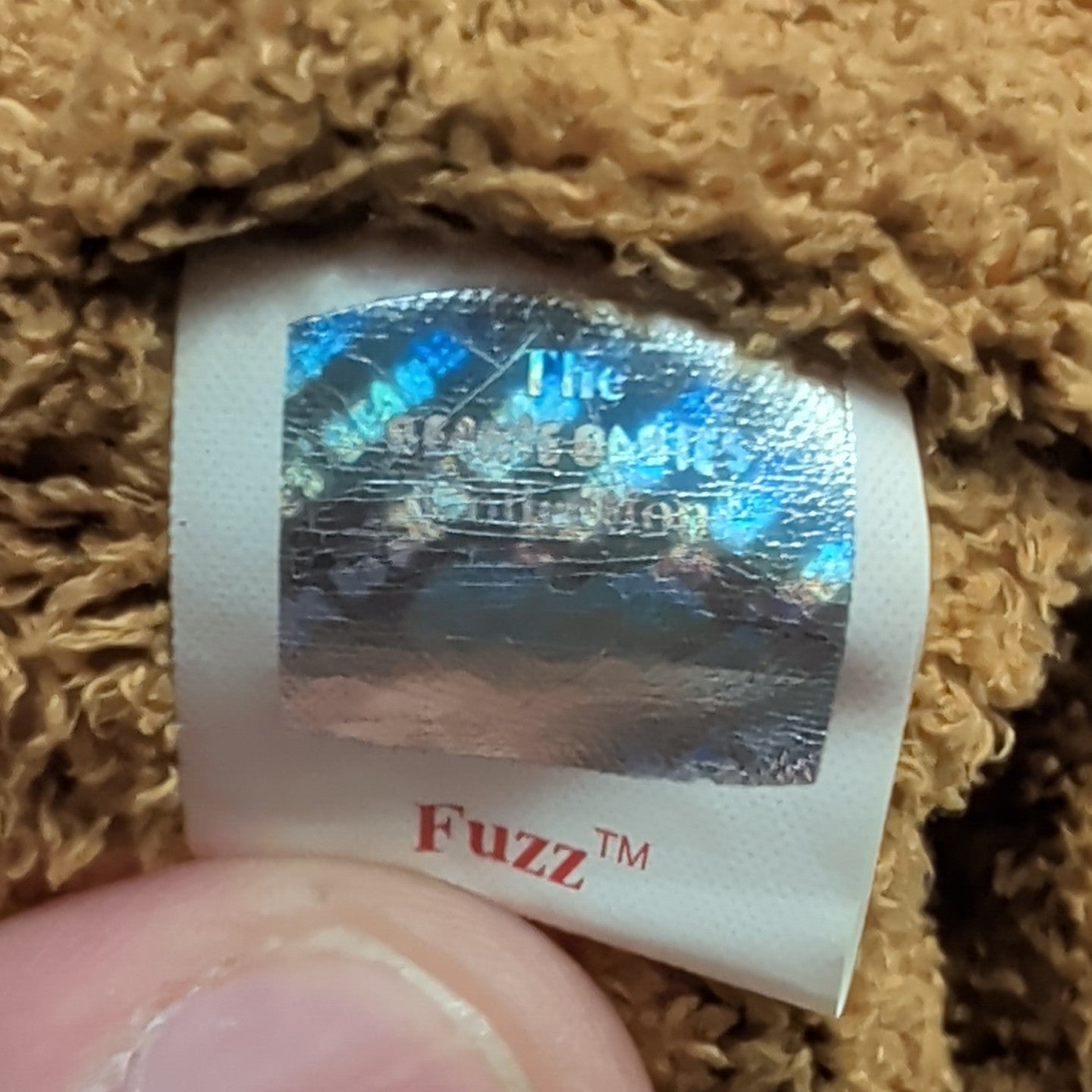 Ty Beanie Baby Fuzz Bear 1999 Retired MWMT P.E. Pellets Holographic Tag Vintage