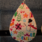 Faux Leather Teardrop Earrings Christmas Holiday Party Vibe NEW
