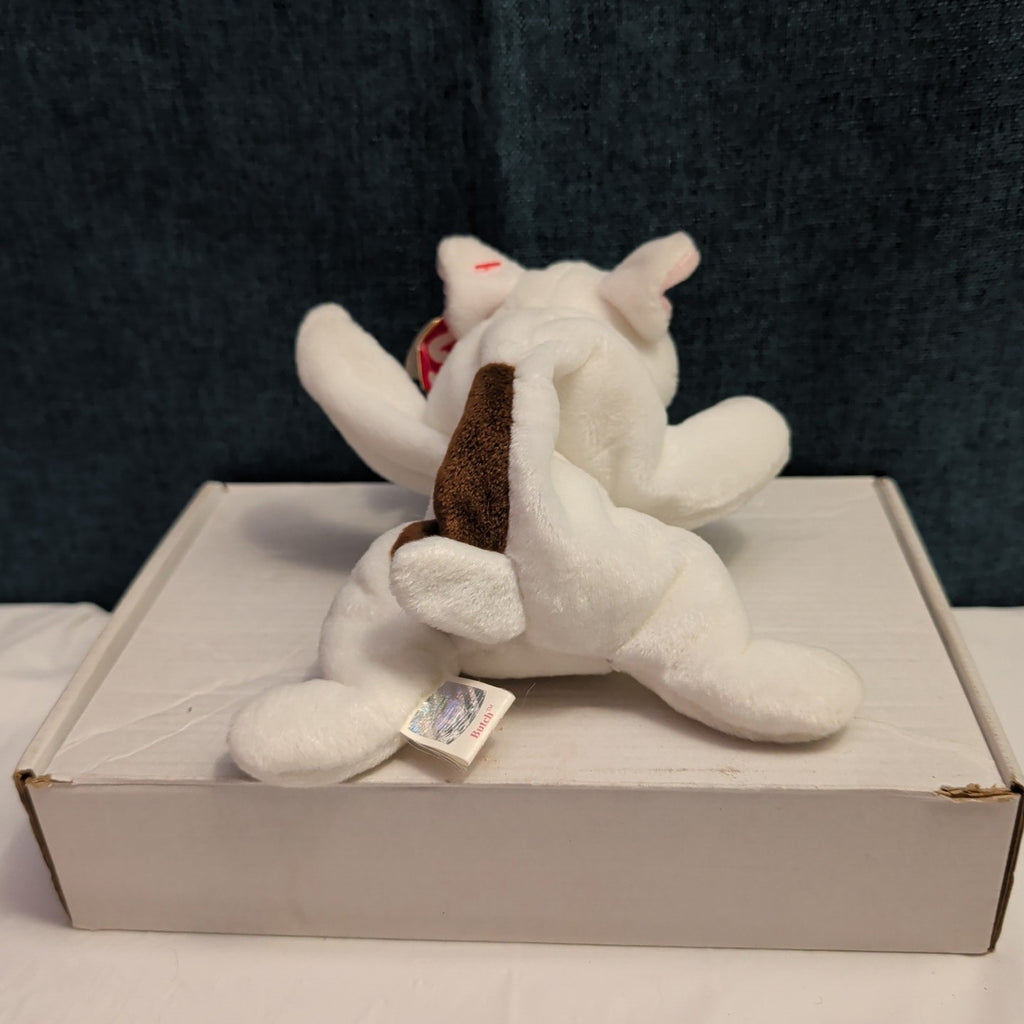 Ty Beanie Baby Butch Bull Terrier Dog 1999 Retired Plush TAG CREASE Clean 4227