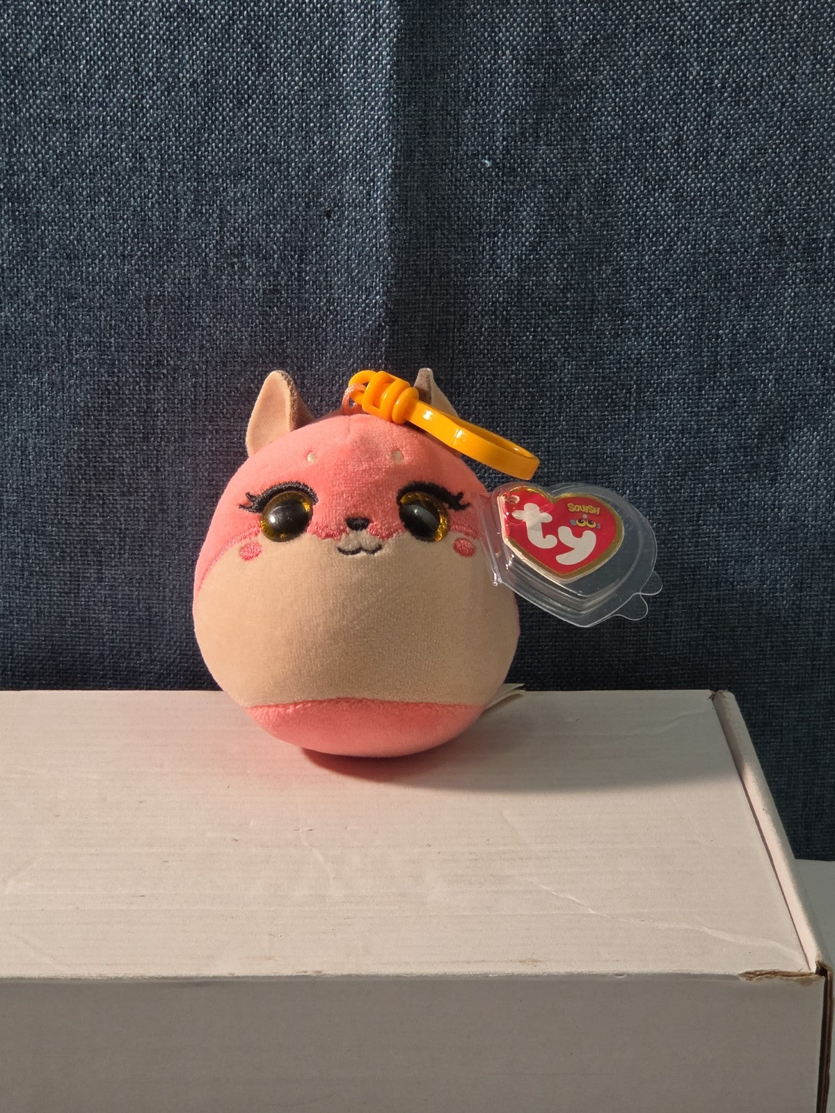TY Roxie the Fox Squish-A-Boos Mini 3" Clip Plush MWMT with Tag Protector NEW