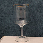 LENOX Crystal INTRIGUE Wine Glasses Gold Trim Fluted Rim Vintage 80s | Set of 6