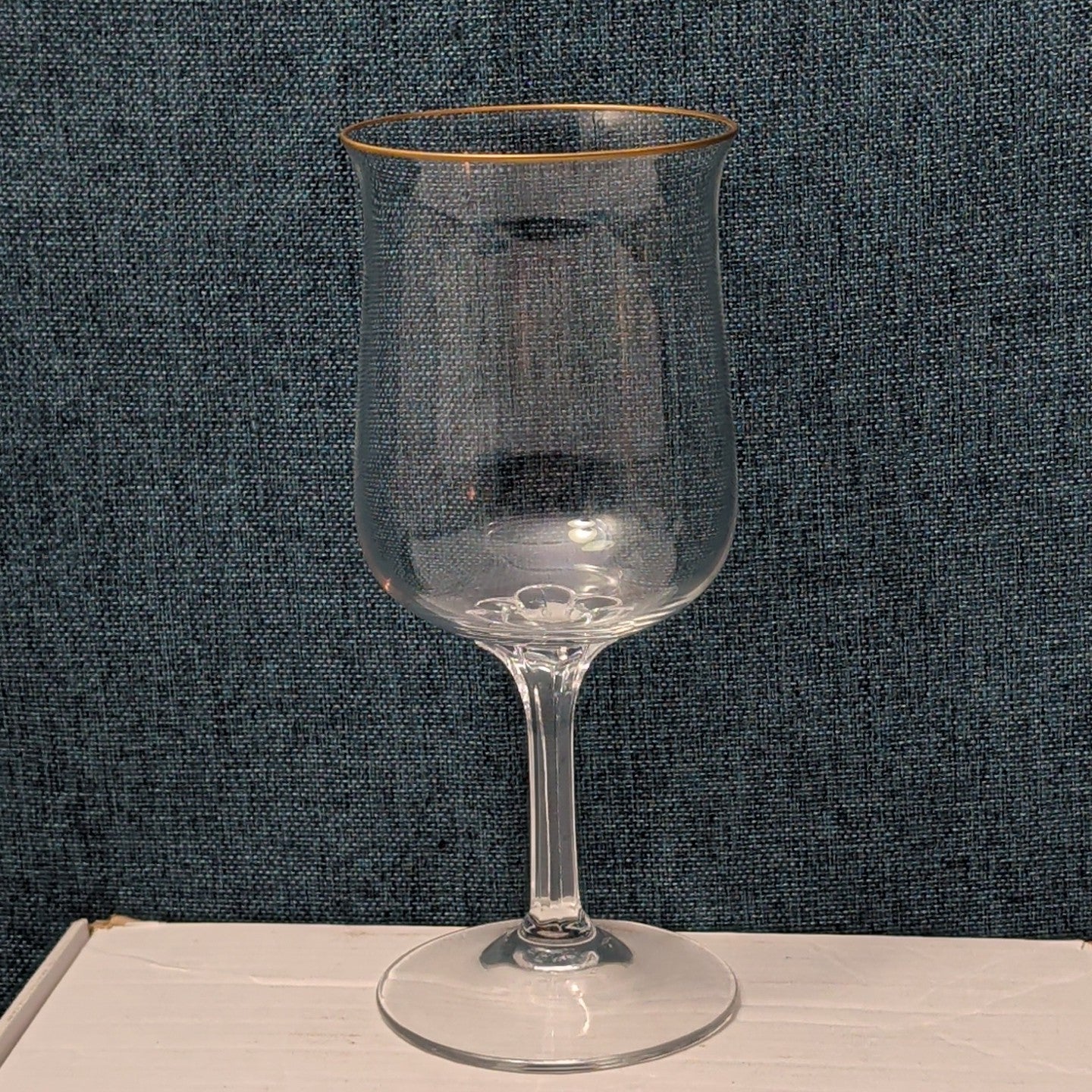 LENOX Crystal INTRIGUE Wine Glasses Gold Trim Fluted Rim Vintage 80s | Set of 6