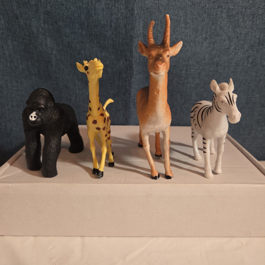 Plastic Animal Figures Toy Lot 24pc Safari Farm Zoo Animals
