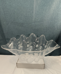 Large Acrylic Clam Shell Serving Bowl 18" Wavy Scalloped Beach House Centerpiece