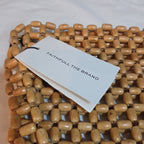 Faithfull The Brand Beaded Clutch Wood Boho Summer Bag NWT FFA056