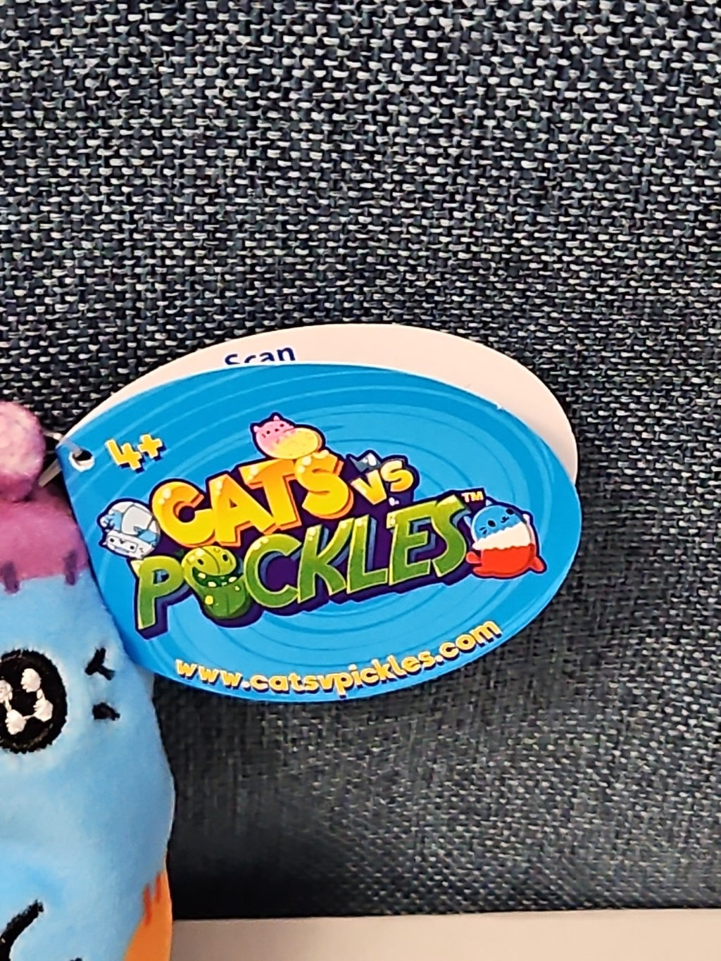 Cats vs Pickles Stitches #503 | Fuchsia Series Bean Plush | Blue Patchy Cat