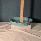 Paula Deen Pie Plate Robin's Egg Blue Speckled Stoneware 11.25" Ruffled Edge