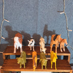 Farm Animals 9Pc Lot Plastic Horses Cows Vintage Style P