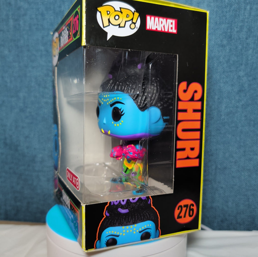 Funko Pop Marvel Shuri Blacklight Target Exclusive #276 in Box with Protector
