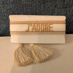 Coresky J'Adore Embroidered Woven Tassel Bracelet Gold Boho NIB