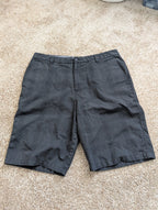 O'Neill Men's Hybrid Flat Front Shorts Size 34 Black Micro Plaid Stretch Chino