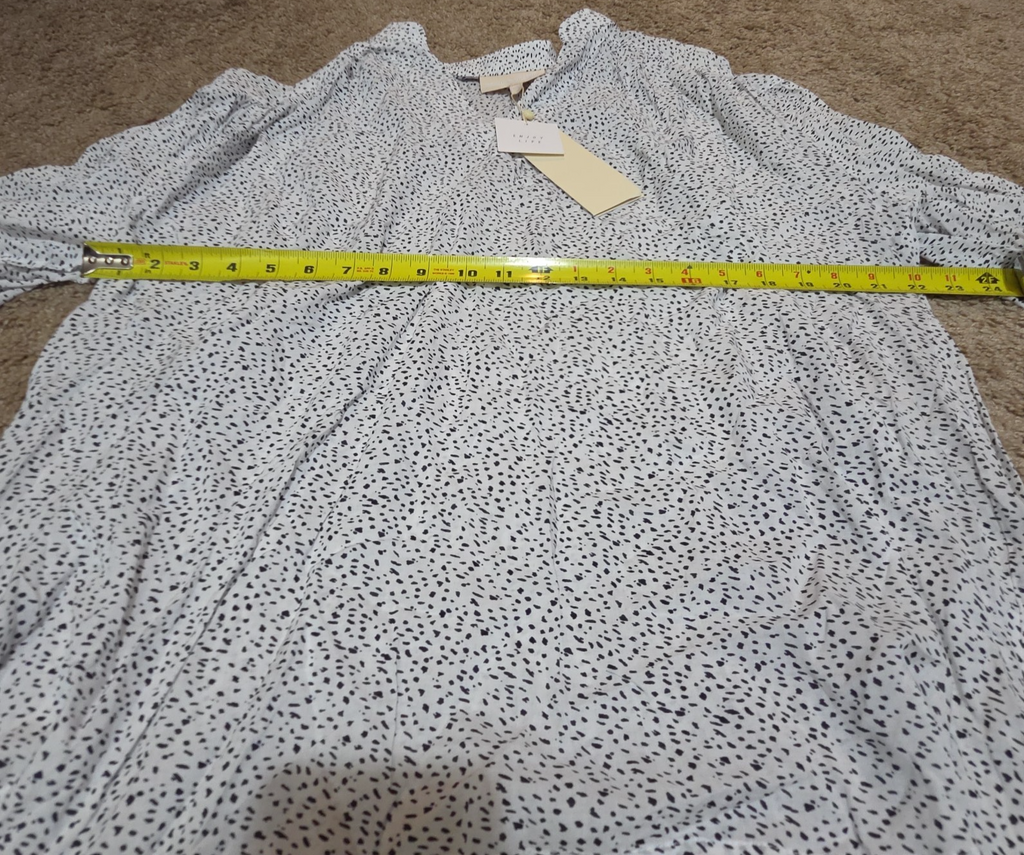 Grand & Greene Blouse Womens XL Speckled Print V-Neck Long Sleeve NWT Shirt
