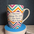 Mud Pie Francesca's Teacher Quote Mug Colorful Chevron 2012
