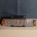 Rhinestone Wide Cuff Bracelet AB Crystal Gold Tone Y2K Glam Style NWOT