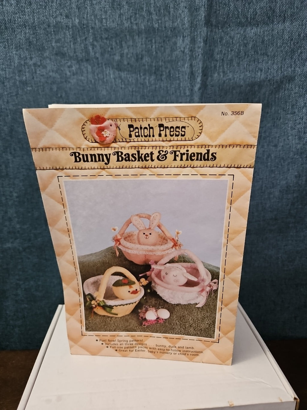 Vintage 1982 Patch Press Pattern 356B| Bunny Basket & Friends