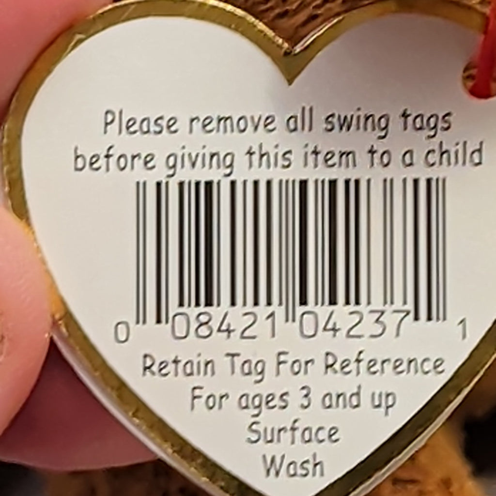 Ty Beanie Baby Fuzz Bear 1999 Retired MWMT P.E. Pellets Holographic Tag Vintage