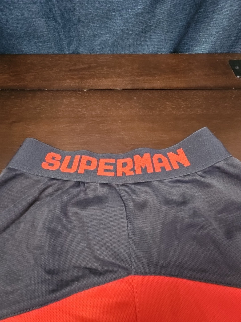 DC Comics Superman Boys Athletic Shorts Size S 6/7 Grey Red Mesh Gym Shorts