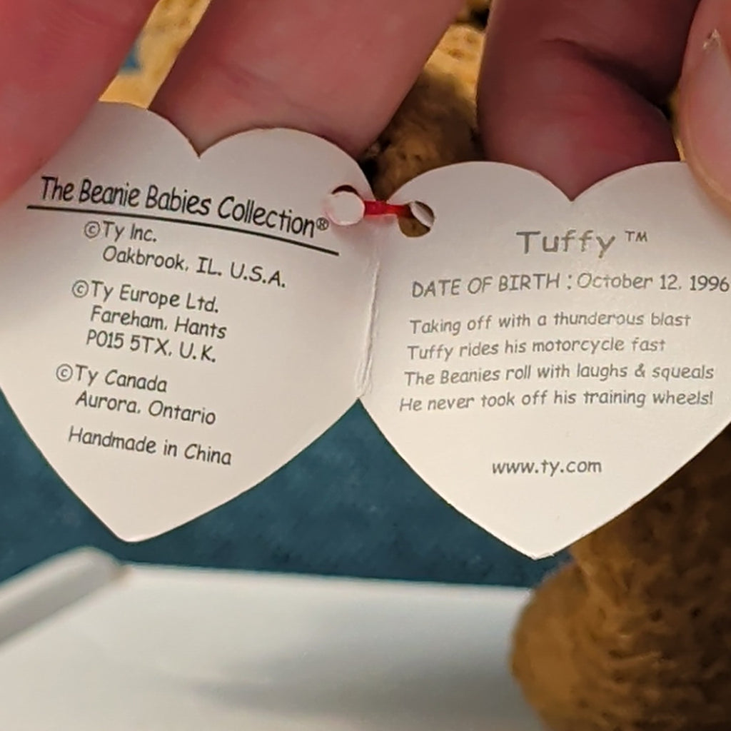 TY Beanie Baby TUFFY Terrier Dog 1996 | MWMT Mint Tags | Fareham Hants Star 6.5"