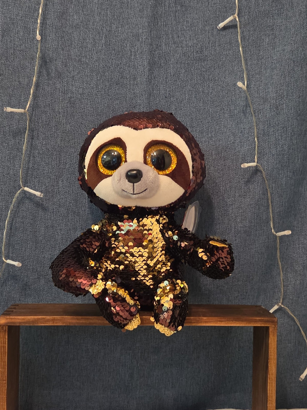 Limited TY Flippables Dangler Sloth 9" Sequin Plush WT