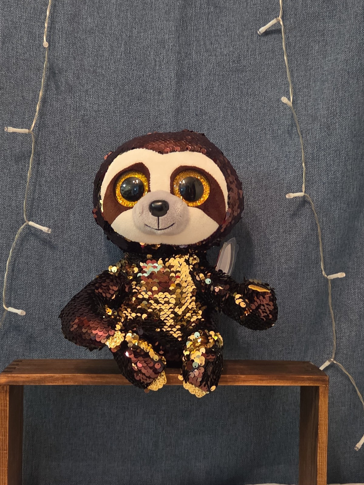 Limited TY Flippables Dangler Sloth 9" Sequin Plush WT