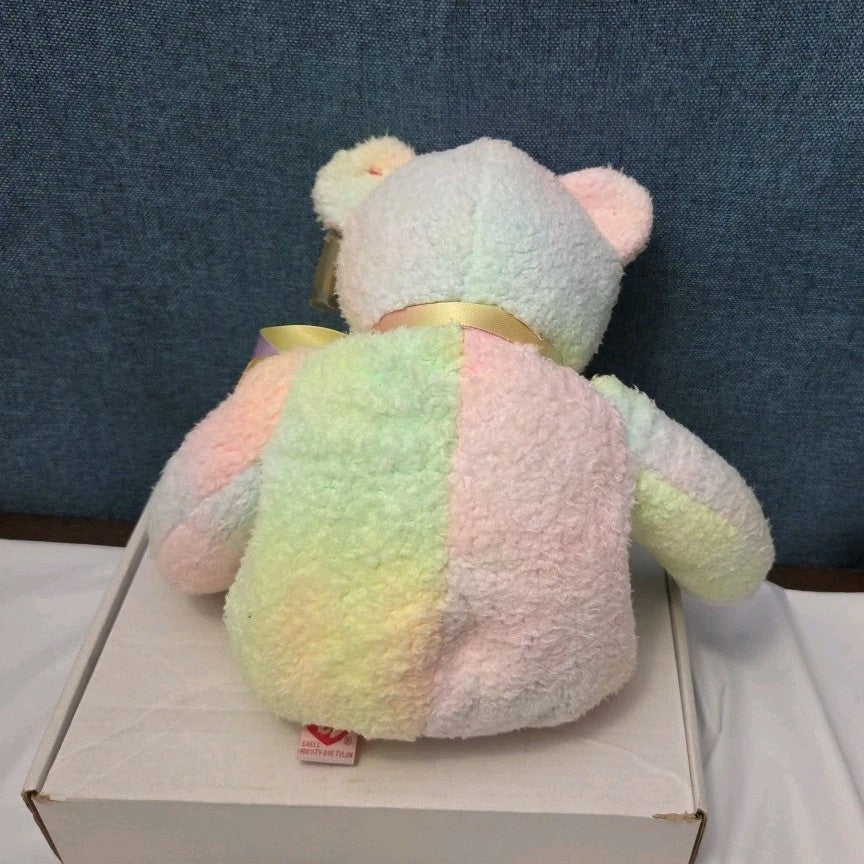 TY Beanie Buddy GROOVY the Bear 1999 | 14" Rainbow Tie-Dye | MWMT Mint Tags