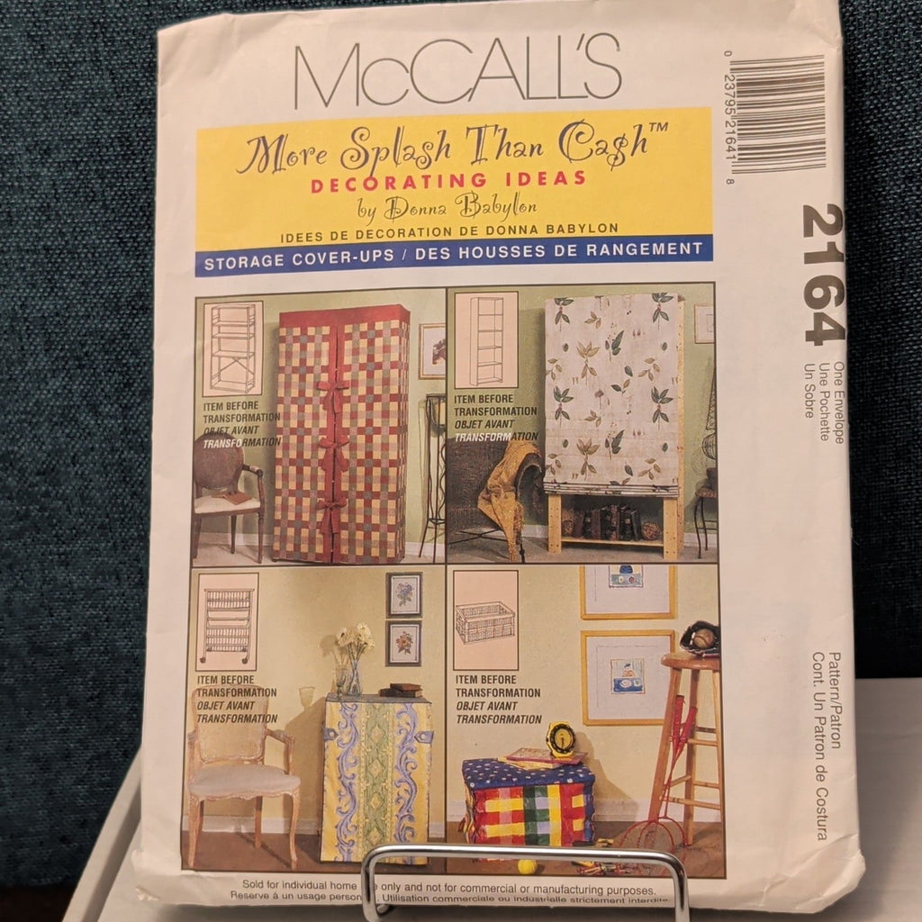 McCall’s 2164 Pattern STORAGE COVER-UPS | Bookcase Shelf Crate UNCUT Donna Babyl