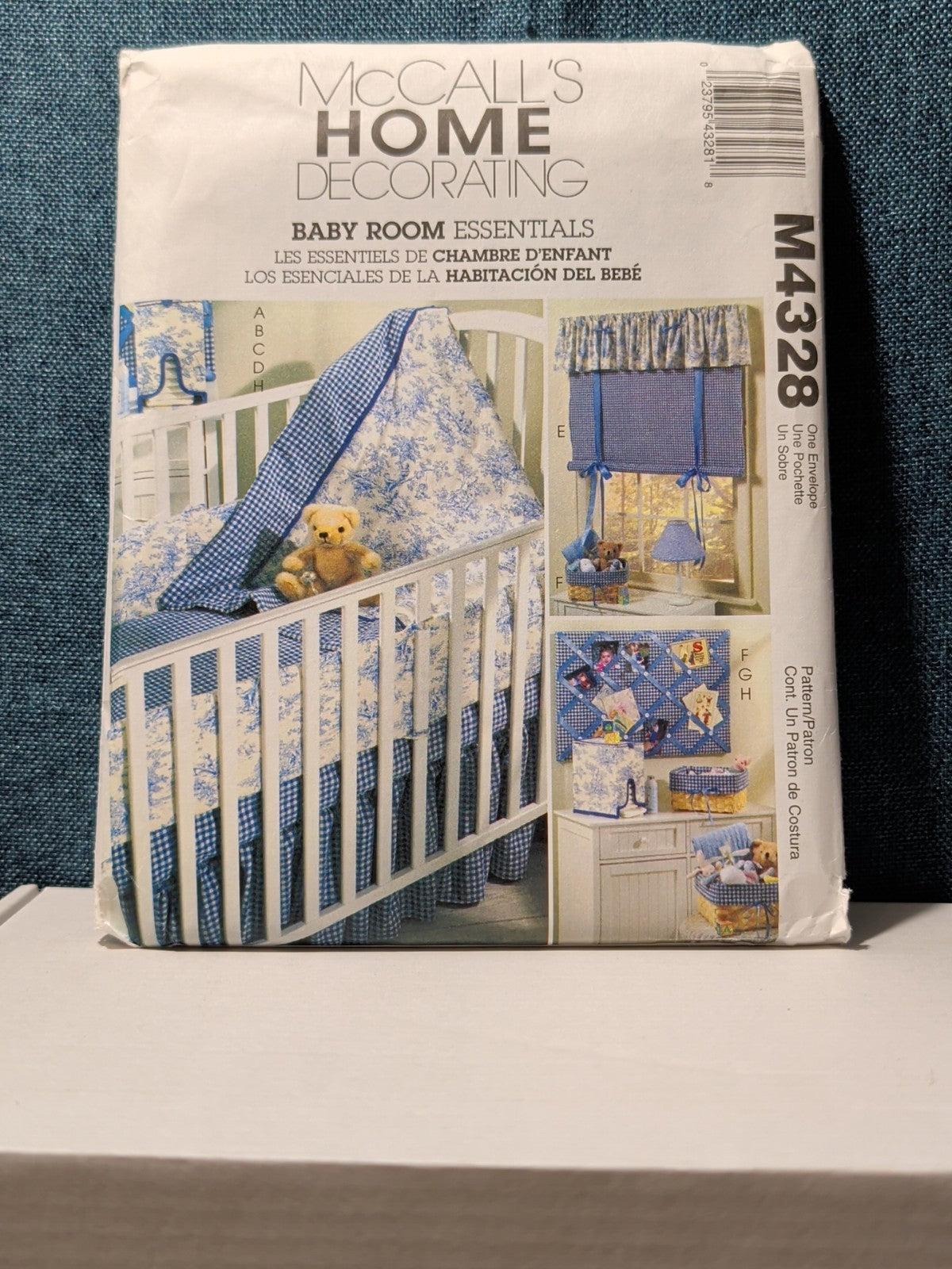 McCall's M4328 Nursery Decor Pattern 2003 Crib Quilt Bumper Skirt Stacker UNCUT