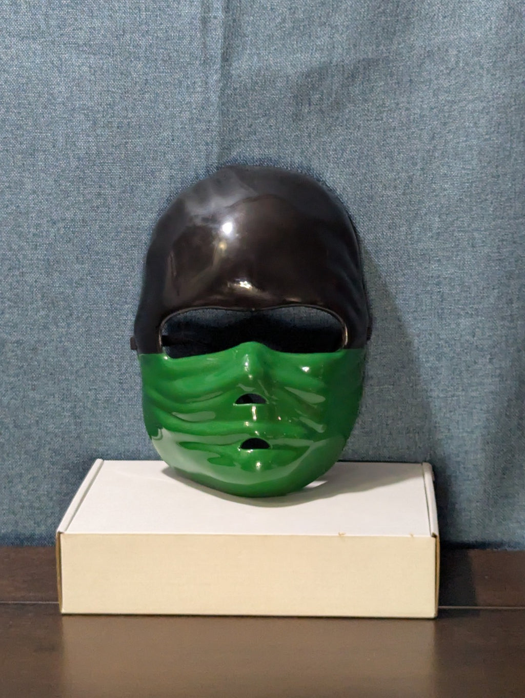 Kids Ninja Mask Green & Black Halloween Costume Accessory Dress Up Half Mask