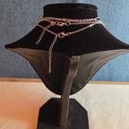 Fashion Silver Tone Multi Tier Lariat Disc Necklace Boho NIP X002Q3ZYJ