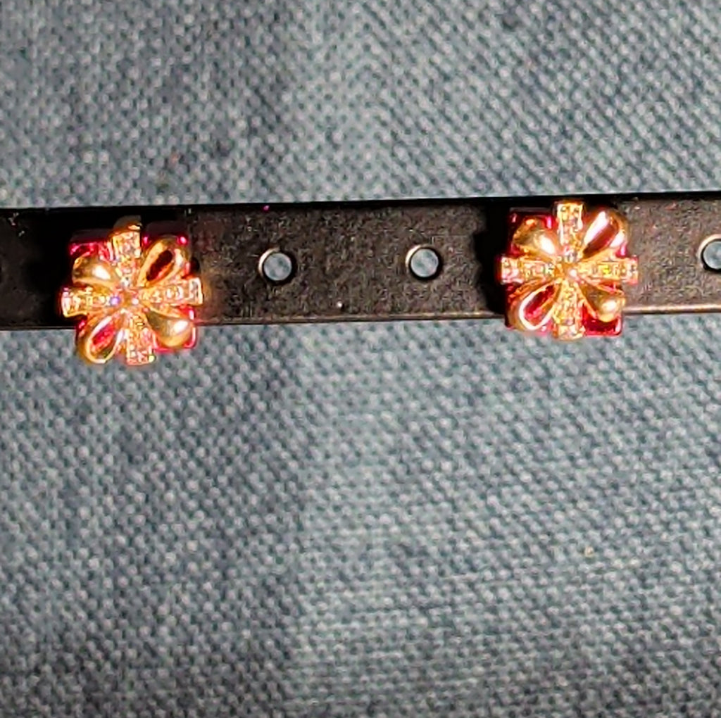 Christmas Gift Box Stud Earrings Red Gold Tone Holiday