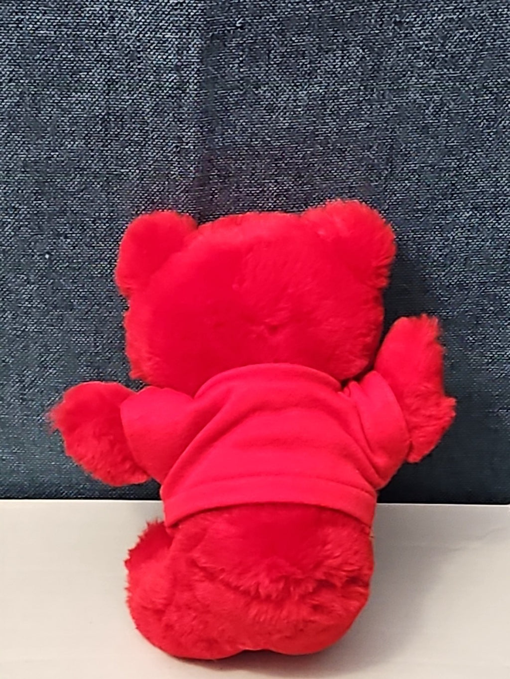 Vintage 1986 Crayola Teddy Bear Plush | Red Crayon Shirt | 7" Stuffed Animal |