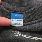 Old Navy Skateboard Skeleton Sweatshirt Boys L Grey Fleece Crewneck Preowned